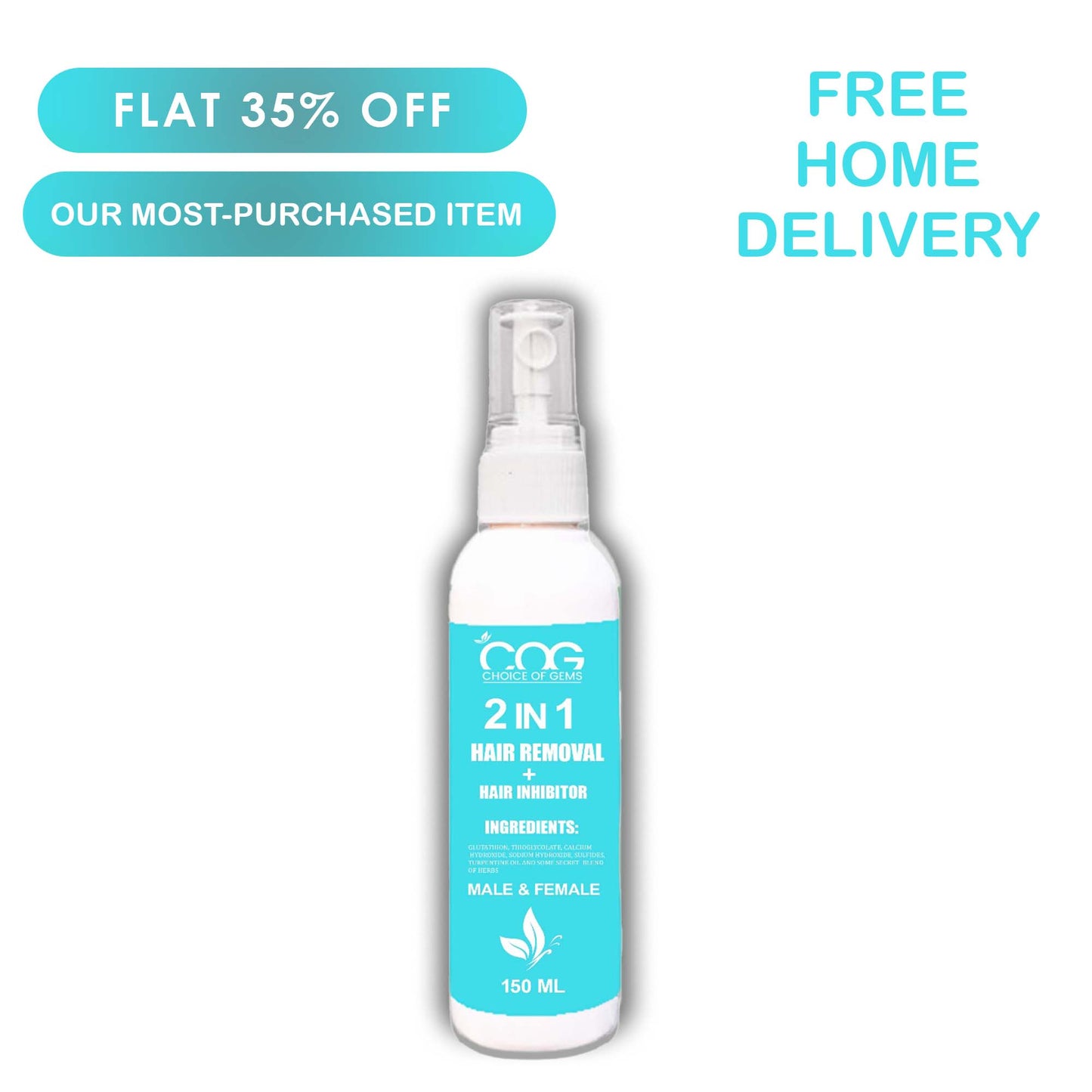 Permanent Hair Removal Spray | Removes Hair & Blocks Regrowth