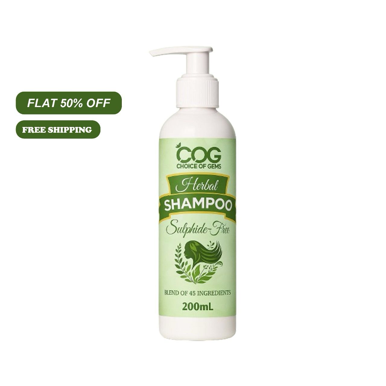 "Herbal Shampoo Powered by 55 Herbs | 0% Sulfates | 100% Purity"