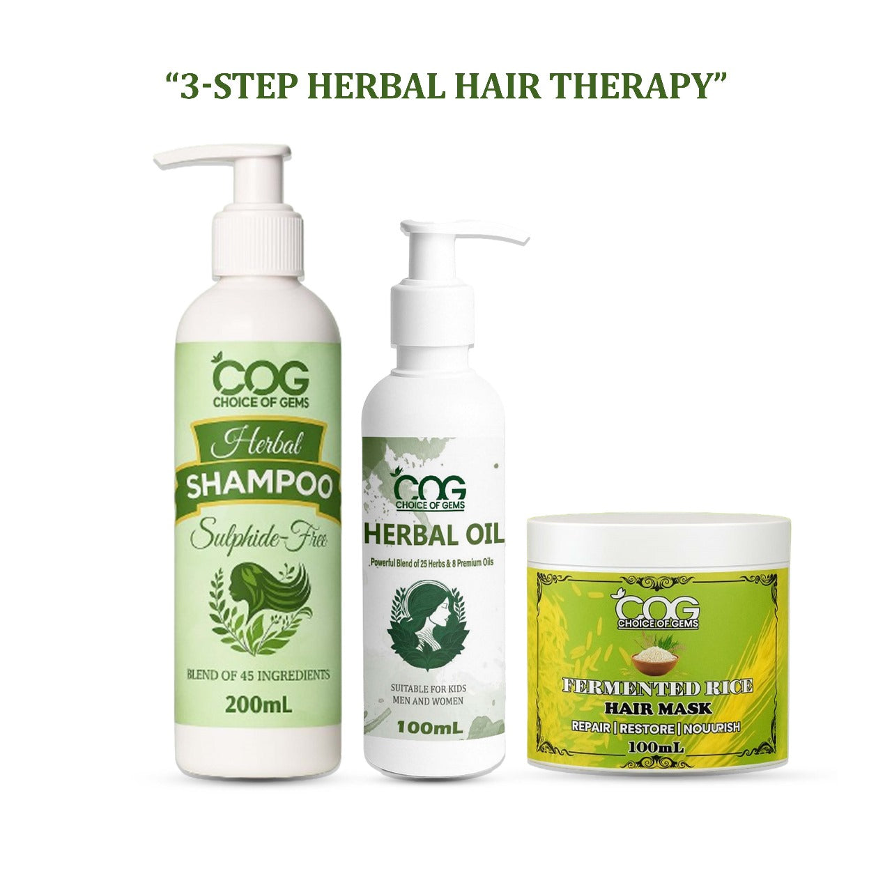 “3-Step Herbal Hair Therapy”