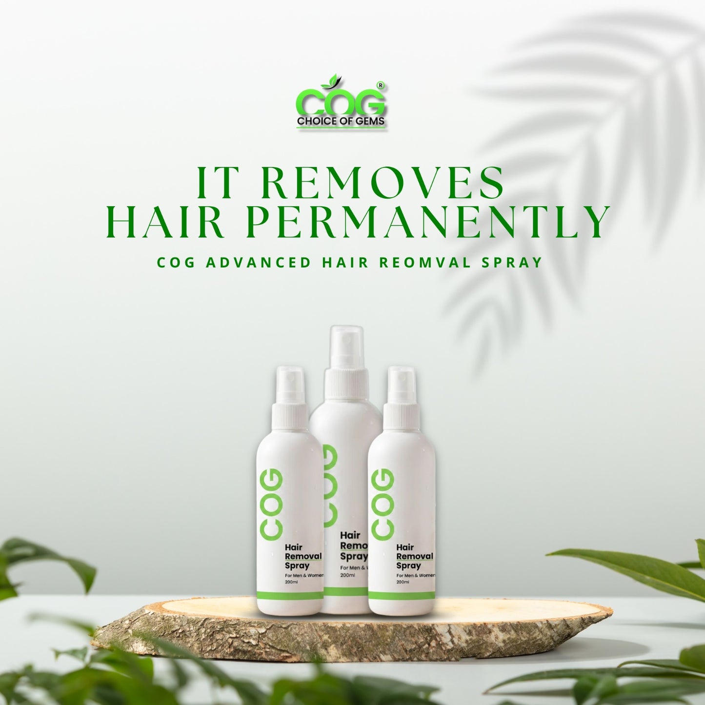 Choice of Gems™ Permanent Hair Removal Spray | 2-Minute Root Hair Removal Formula